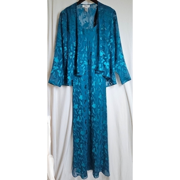 Patra Dresses & Skirts - Vintage Patra 2 Piece Teal Lace Dress